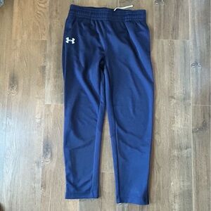 Boys' XL Under Armour Soccer Pants,  Sportstyle Woven Pants, Blue and White